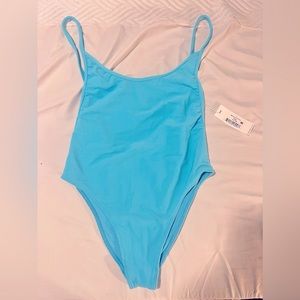 NWT Frankie’s Bikini One Piece, ribbed high cut size Medium w/ adjustable straps